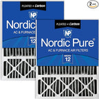 Nordic Pure 20x25x5 (Actual Size: 19 3/4 x 24 3/4 x 4 3/8) Lennox X6673 X6675 Replacement Ã‚ MERV 12 Pleated + Carbon 2 Pack