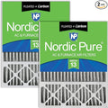 Nordic Pure 20x25x5 (Actual Size: 19 7/8 x 24 7/8 x 4 3/8) Honeywell Replacement Air Filters MERV 13 Plus Carbon 2 Pack