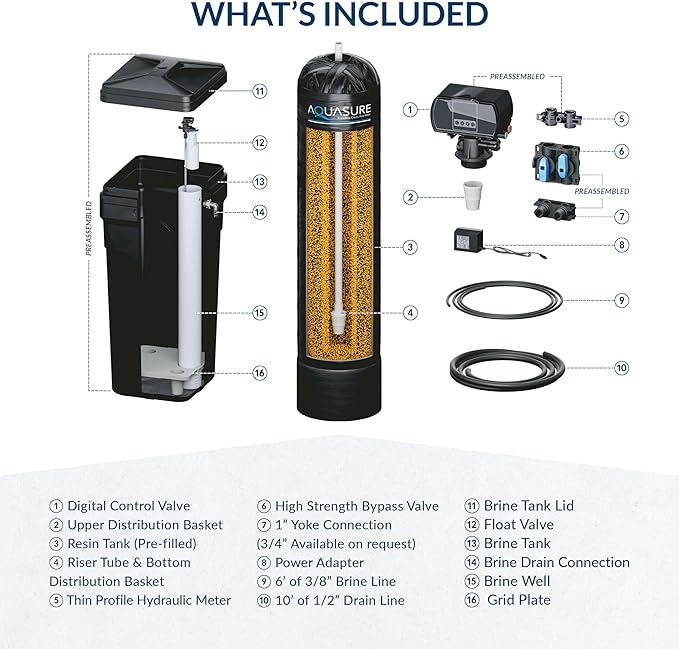 Aquasure Harmony Series 48,000 Grains Whole House Water Softener w/High Efficiency Digital Metered Control Head (48,000 Grains)