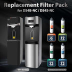 iSpring F5DS-NC Full Filter Replacement Set, Fits DS4B-NC & DS4S-NC Bottleless Water Dispenser, Up to 12 Months Based on Use & Water Quality, Includes 2x FPDS, 1x FGKDS, 1x FCNCDS and 1x FTDS