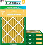 Filterbuy 14x30x2 Air Filter MERV 11 Superior Pet & Allergy Defense (4-Pack), Electrostatic Pleated HVAC AC Furnace Filters Replacement, Made in USA (Actual Size: 13.50 x 29.50 x 1.75)