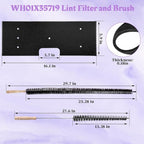 WH01X35719 Lint Filter Compatible with Ge Profile Washer Dryer Combo Foam Filter for PFQ97HSPV0DS Combo Washer Dryer Filter with Lint Brush (1 Long Handled Brush & 1 Full Bristle Brush)- 6 Pack