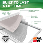 K&N 10x20x1 HVAC Furnace Air Filter, Lasts a Lifetime, Washable, Merv 11, the Last HVAC Filter You Will Ever Buy, Breathe Safely at Home or in the Office, HVC-11020