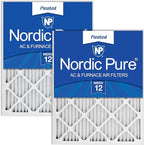 Nordic Pure 14x30x1 (Actual Size: 13 11/16 x 29 11/16 x 3/4) Pleated MERV 12 Air Filters 2 Pack