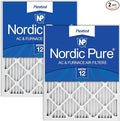 Nordic Pure 20x25x1 (19 1/2 x 24 1/2 x 3/4) Pleated MERV 12 Air Filters 2 Pack