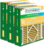 Filterbuy 21x24.5x5 Air Filter MERV 11 Superior Pet & Allergy Defense (3-Pack), Electrostatic Pleated HVAC AC Furnace Filters for Rheem, Ruud, and Protech (Actual Size: 20.63 x 24.13 x 4.38)