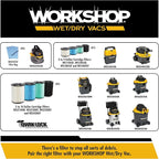 WORKSHOP Wet/Dry Vacs Vacuum Filters WS13045F HEPA Media Filter For Shop Vacuum Cleaner (Single HEPA Media Filter For Wet/Dry Vacuum Cleaner) Fits WORKSHOP 3-Gallon to 4.5-Gallon Shop Vacuum Cleaners