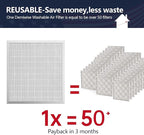18x20x1 Electrostatic Air Filter, MERV 8 Reusable Aluminum AC/HVAC Furnace Filter Replacement,Washable Permanent Air Filter, Easy to Clean, Increases Airflow (Actual Size:17.52x19.61x0.82)