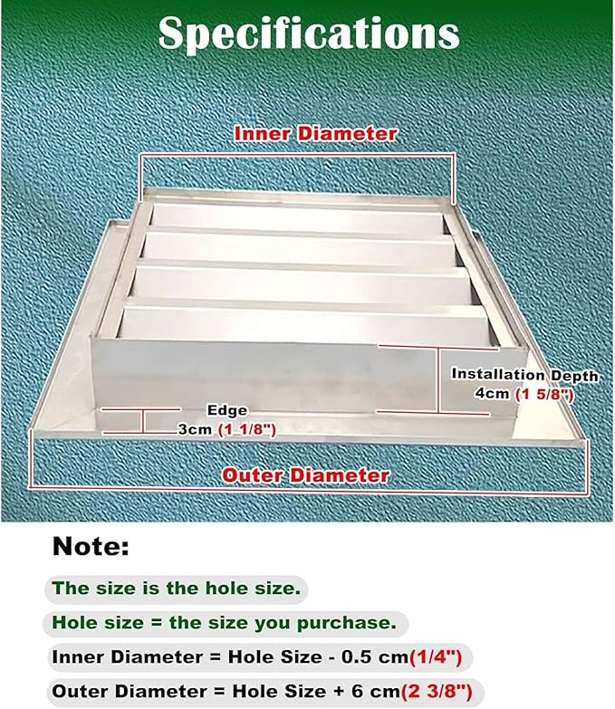 Heat Dissipation Louvered Vent Wall Gable Vents 304 Stainless Steel, Weather-Resistant Air Grille for Shed Barn Generator Box(26x26in/65x65cm)