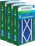 Filterbuy 16x25x5 Air Filter MERV 13 Optimal Smoke & Allergy Defense (3-Pack), Electrostatic Pleated HVAC AC Furnace Filters for Trion Air Bear 255649-105 and More (Actual Size: 15.63 x 24.13 x 4.88)