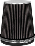 BLACK 6" 152 mm Inlet Short Truck Air Cone Replacement Performance Washable Clamp-On Dry Air Filter (6" Tall)