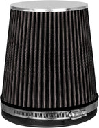 BLACK 6" 152 mm Inlet Short Truck Air Cone Replacement Performance Washable Clamp-On Dry Air Filter (6" Tall)