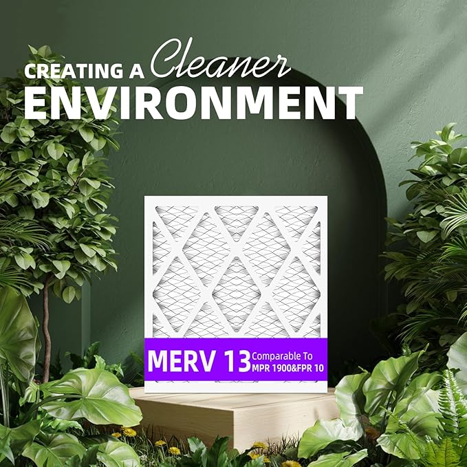 16x25x1 MERV 13 (6-Pack) Pleated Air Filter (Actual Size: 15.75" x 24.75" x 0.75") MPR 1900 & FPR 10, Furnace Air Filters