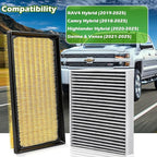 Engine & Cabin Air Filter Kit for Toyota RAV4 Hybrid (2019-2025), Camry Hybrid (2018-2025), Highlander Hybrid (2020-2025), Sienna & Venza (2021-2025)–Replaces 17801-77050 & 87139-0E040