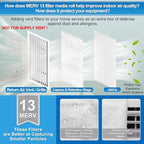 UCINNOVATE MERV 13 Filter Media 20"x90", 2 Pack 12.5 Ft² Cut to Fit Electrostatic Air Filters with 125" Tape, Reduce Dust, Pollen and Pet Dander(0.3 Microns) for HVAC AC Vent Purifiers Home Ceiling