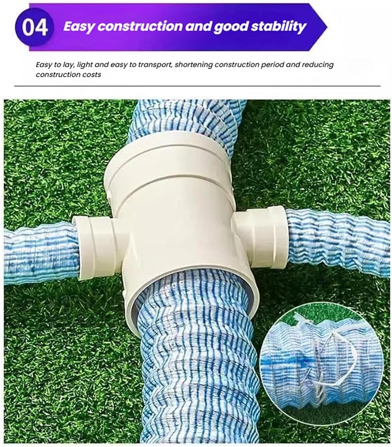 French Drain Pipe，Flexible Underground Drainage Tube,Soft Infiltration Pipe,\U200b DIY Construction Site(8cm/3.1in 9.8ft)