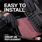 K&N High-Flow Original Lifetime Engine Air Filter: Increase Power: Premium, Washable: Compatible with 2016-2025 HONDA: Civic, HR-V, 33-5045