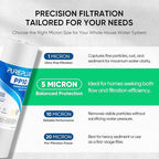 PUREPLUS 5 Micron 10" x 2.5" Whole House Sediment Home Water Filter Cartridge Replacement for Any 10 inch RO Unit, Culligan P5, Aqua-Pure AP110, Dupont WFPFC5002, CFS10, WHKF-G05, 6Pack
