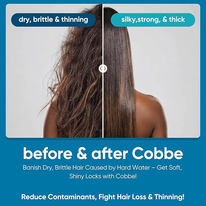 Cobbe Filtered Shower Head with Handheld, High Pressure 6 Spray Mode Showerhead with Filters, Water Softener Filters Beads for Hard Water - Remove Chlorine - Reduces Dry Itchy Skin, Matte Black