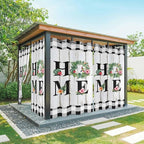 Summer Outdoor Curtains for Patio Leaves Garland Plumeria Wood Buffalo Plaid Waterproof Outside Curtains with Grommet Top Weatherproof Curtain for Cabana Pergola Gazebo, 2 Pack, 54" W x 84" L
