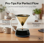 Barista Warrior Compatible with Hario V60 Pour Over Coffee Filters - Reusable Stainless Steel - Best Coffee Maker and Bar Accessories (Gold Titanium Coated)