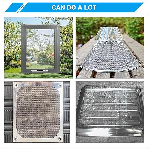 Stainless Steel Mesh Screen 8Mesh 304, 15.7" x 47.2" (40x120cm) Metal Mesh Screen, Rust Free Fine Wire Mesh Roll, Easy to Cur for Vent Mesh, Window Screen, Filters, Cage, Garden Covers