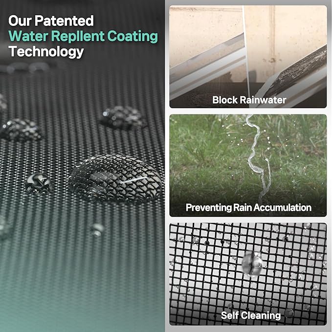 Premium Window Screen DIY KIT 39" 51" Blocks Rain, Pet Scratch, Pollen, Fine Dust 99%, 30Mesh Durable New Material, DIY Tools Included (W39in X L99ft)