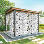 Cartoon Space Outdoor Curtains for Patio Rockets Astronauts Planets Black Waterproof Outside Curtains with Grommet Top Weatherproof Curtain for Cabana Pergola Gazebo, 1 Panel, 54" W x 108" L