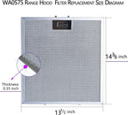 2-Pack Upgraded WA0575 Range Hood Filters Replacement With Stainless Latch 5-Layer Aluminum Mesh Fit for Vissani 30-inch Pyramid or WA0575 Wall Mount Range Hood Grease Filter by Size 14 3/8"x13 1/2"