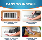 Activated Carbon Air Vent Filters for Home - 4" x 12" Dust Control Floor Vent Filters - Air Filter Freshener for Home Vents to Purify Indoor Air and Homes - Register Filters for Floor Vents (24-Pack)