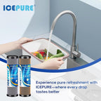 ICEPURE 2-Stage 1 Micron 2.5" x 10" Whole House Water Filter Cartridge Kit with Activated Carbon Block Filter and KDF, Replacement for WFPFC8002, WFPFC9001, SCWH-5, WHCF-WHWC, FXWTC, CBC-10, 1 PACK