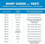 Safe Home® 12-in-1 Drinking Water Test Kit – DIY Testing for Hardness, Copper, Nitrate, Fluoride, Iron, and More – City Taps or Well Water – 10-Strips Issue a Total of 120 Tests/Kit