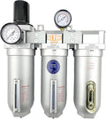 1" NPT SUPER DUTY Industrial Grade Filter Regulator Coalescing Desiccant Dryer System For Compressed Air Lines, Metal Bowls, Great For Paint Spray And Plasma Cutter (MANUAL DRAIN)