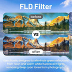55mm 3Pack Camera Lens Filter Kit (UV-CPL-FLD), Ultra Slim Aluminum Alloy Frame UV Protection + CPL Polarizing + FLD Fluorescent Filter Optical Glass with Portable Storage Case