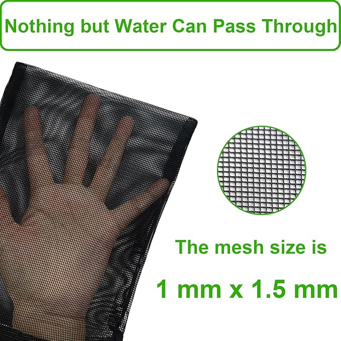 10 Pcs 12.2" x 15.9" Filter Media Bags, Extra Large Fish Tank Media Mesh Filters Bags for Activated Carbon, Ceramic Rings, Aquarium Mesh Reusable Bags with Zipper, Black.