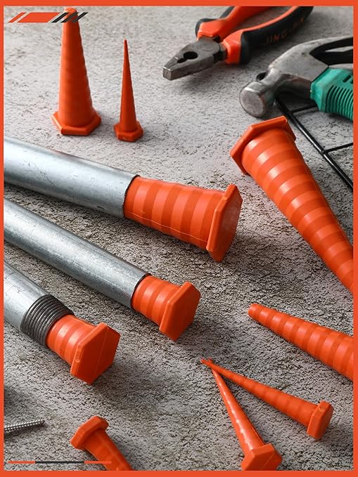 Hydraulic Oil Service Plugs Large Medium Small Sizes Multi Pack Rubber Drip Proof Hose Plugs Industrial Hydraulic Kit for Irrigation, 3 Sizes(17 Pcs,Orange)