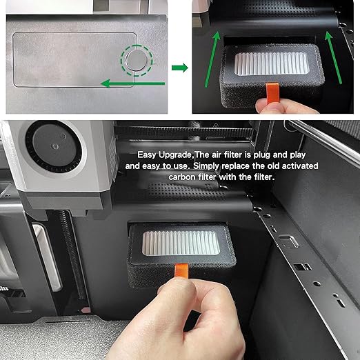 Yunseity 3D Printer Air Filter, High Efficiency Particulate Air 13 and Activated Carbon Layers, Captures 99.95% Nanoparticles HCHO VOCs Odors, with Dual Filtration, for Lab X1 P1S