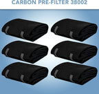 CFS – Pack of 6, Premium Cut-to-Fit Activated Carbon Pre-Filter Pad Compatible with 38002 Models – Fresh & Filtered Air for Indoor and Home – Charcoal Air Filter Sheet – 16" x 48" – Black