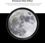 Astromania Telescope Moon Filter 2 inch, Neutral Density Telescope Filter ND96-0.3 with 50% Light Transmission Reduces Moon Glare&Enhances Lunar Crater Detail, Work with Telescope Accepts 2" Eyepiece