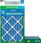 Filterbuy 18x30x2 Air Filter MERV 13 Optimal Smoke & Allergy Defense (2-Pack), Electrostatic Pleated HVAC AC Furnace Filters Replacement, Made in USA (Actual Size: 17.50 x 29.50 x 1.75)
