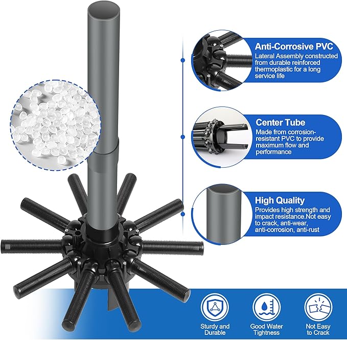 SX230DA Pool Filter Parts Lateral Assembly with Center Pipe Compatible with Hayward Pro Series Sand Filter Models S230T (2003- Present)