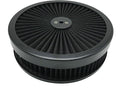 X-AVION Full Flow Round 9''X2'' Air Filter Assembly Kit Black Washable and Resuable Air Cleaner with Mounting Stud & Wing Nut Kit Air Cleaner for 4 Barrel Carburetor V8 Chevy Fοrd
