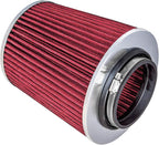 Mortar Aftermarket Auto Air Filter Replacement - Car Enthusiast Class Universal Cold Air Intake Gulps in More Air for More Engine Power & Passionate Induction Sound, 3 In, Red