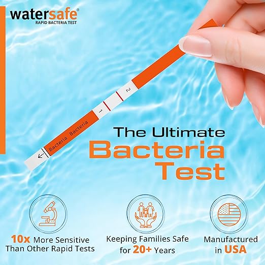 Pool and Spa Rapid Bacteria Test by Watersafe, Detects Down to 1 Bacteria/μL, including E. coli, Salmonella and More, Pack of 10