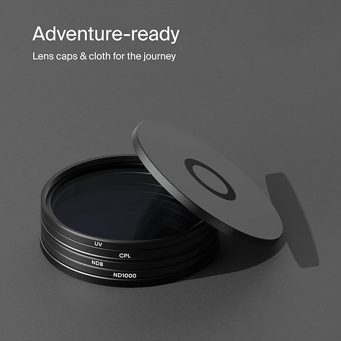 Urth 62mm 4-in-1 Lens Filter Kit (Plus+) - UV, CPL, Neutral Density ND8, ND1000, Multi-Coated Optical Glass, Ultra-Slim Camera Lens Filters
