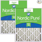 Nordic Pure 16x20x4 (Actual Size: 15 1/2 x 19 1/2 x 3 5/8) Pleated MERV 13 Air Filters 2 Pack