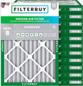Filterbuy 30x32x2 Air Filter MERV 8 Essential Dust & Allergy Defense (12-Pack), Electrostatic Pleated HVAC AC Furnace Filters Replacement, Made in USA (Actual Size: 30.00 x 32.00 x 1.75)