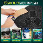Borlech Aquarium Bio Filter Sponge Pad - Cut-to-Size Aquarium Filter Media for Fish Tank, Pond, Sump - Mechanical & Biological Filtration (18.5"x18.5"x1.6", 50PPI, 2 Pack)