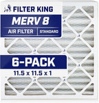 Filter King 11.5x11.5x1 Air Filter | 6-PACK | MERV 8 HVAC Pleated A/C Furnace Filters | MADE IN USA | Actual Size: 11.5 x 11.5 x .75"