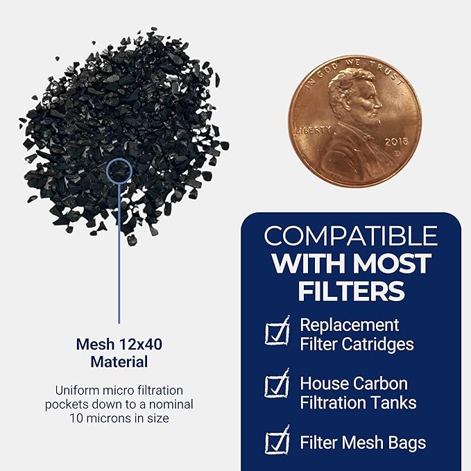 IPW Industries Bulk Activated Carbon - Coconut Shell Granular Activated Charcoal (GAC) for Water Filtration - Replacement Media for Pre and Post Carbon Water Filters (3 lbs)